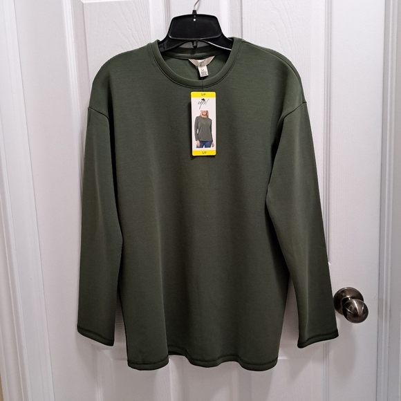 NWT Up! Long Sleeved Top Soft Tencel Green Women's Size Small Crewneck - Picture 10 of 14